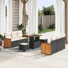 vidaXL Gartensofa-set mit Kissen 9 pcs Schwarz und Creme