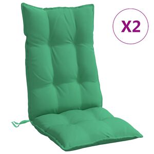 vidaXL Hochlehner-Auflagen 2 Stk. Gr&uuml;n Oxford-Gewebe