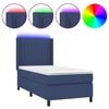 vidaXL Boxspringbett mit Matratze & LED Blau 100x200 cm Stoff