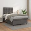 vidaXL Boxspringbett mit Matratze Grau 120x190 cm Kunstleder