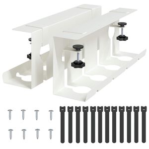 vidaXL Unter dem Schreibtisch Kabelmanagement Tray 2 pcs Wei&szlig;