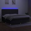 vidaXL Boxspringbett mit Matratze & LED Schwarz 200x200 cm Stoff