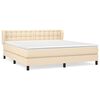 vidaXL Boxspringbett mit Matratze Creme 160x200 cm Stoff