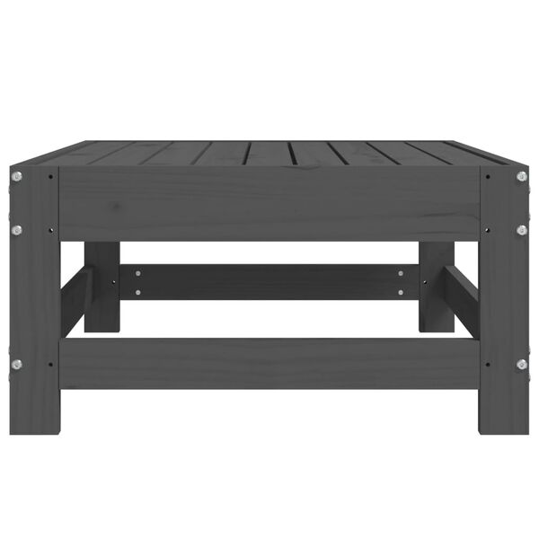 vidaXL Gartenhocker Grau Massivholz Kiefer