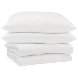 vidaXL Sommerdecke mit Kissen 3 pcs Wei&szlig; Mikrofaser