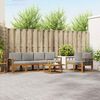 vidaXL Outdoor-Sofagarnitur mit Kissen 7 pcs Nat&uuml;rlich und Hellgrau