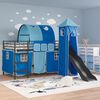 vidaXL Kinderloftbett Schwarz und Blau 100 x 200 cm Metall