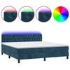 vidaXL Boxspringbett mit Matratze & LED Dunkelblau 160x200 cm Samt