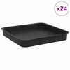 vidaXL Quadratisches Blumentablett 24 pcs Schwarz 15 x 15 x 2 cm