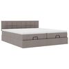 vidaXL Ottoman-Bett mit Matratzen & LEDs Taupe 180x200 cm Stoff