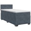 vidaXL Boxspringbett mit Matratze Dunkelgrau 90 x 190 cm Samt