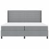 vidaXL Boxspringbett mit Matratze Hellgrau 200 x 200 cm Stoff