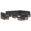 vidaXL Gartensofa-set 13 pcs Grau Poly-Rattan