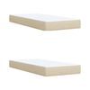 vidaXL Boxspringbett mit Matratze Creme 200x200 cm Stoff