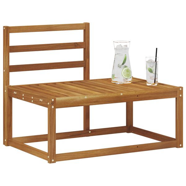 vidaXL Outdoor End Sofa Natur 91 x 63 x 73 cm Massivholz Akazie