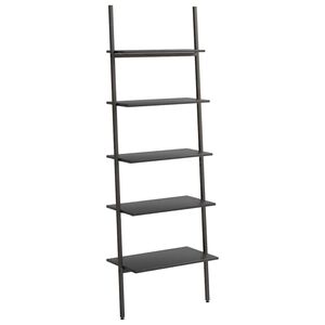 vidaXL Leiterregal mit 5 B&ouml;den Schwarz 64x34x185,5 cm
