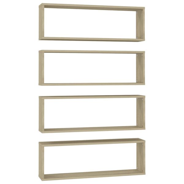 vidaXL W&uuml;rfelregale 4 Stk. Sonoma-Eiche 80x15x26,5 cm Holzwerkstoff