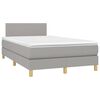 vidaXL Boxspringbett mit Matratze & LED Hellgrau 120x190 cm Stoff
