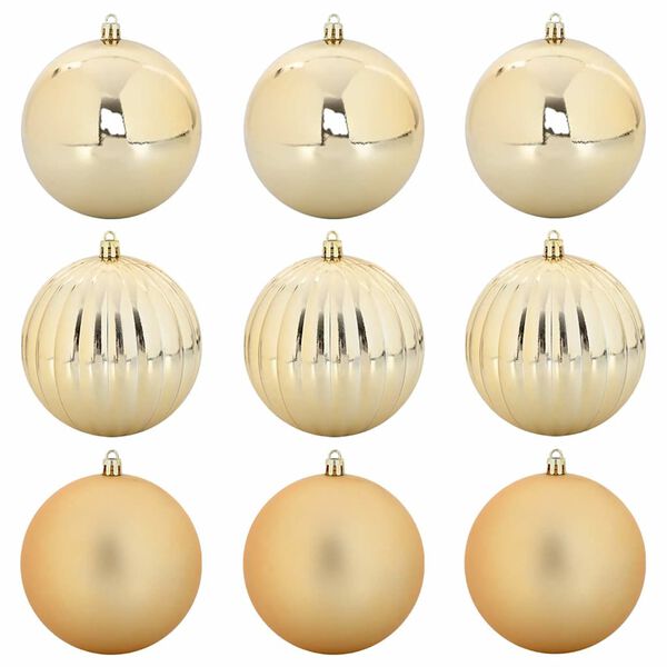 vidaXL Weihnachtskugel-Set 9 pcs Gold Kunststoff