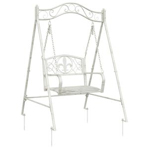 vidaXL Schaukelbank Stahl 113 x 121,5 x 168 cm Antik Wei&szlig;
