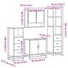 vidaXL 4-tlg. Badmöbel-Set Braun Eichen-Optik Holzwerkstoff