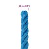 vidaXL Arbeitsseil Blau 16 mm 50 m Polypropylen