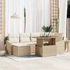 vidaXL Garten-Sofa-Set mit Speicher 7 pcs Beige Poly Rattan
