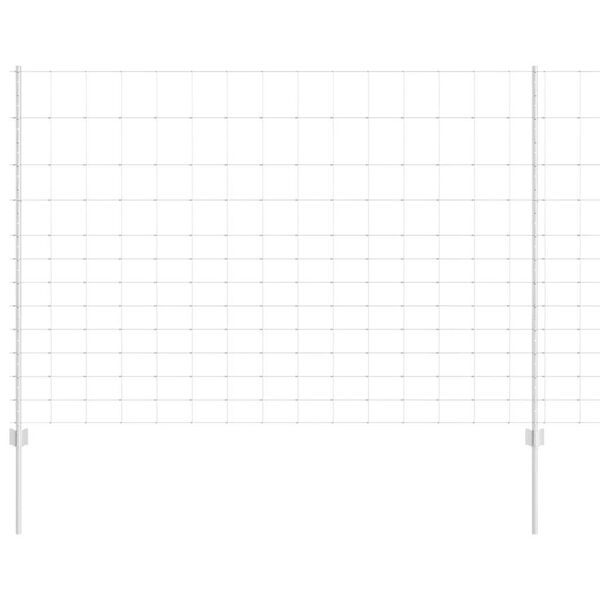 vidaXL Zaun mit Pfosten Silber 1,5 x 50 m Stahl