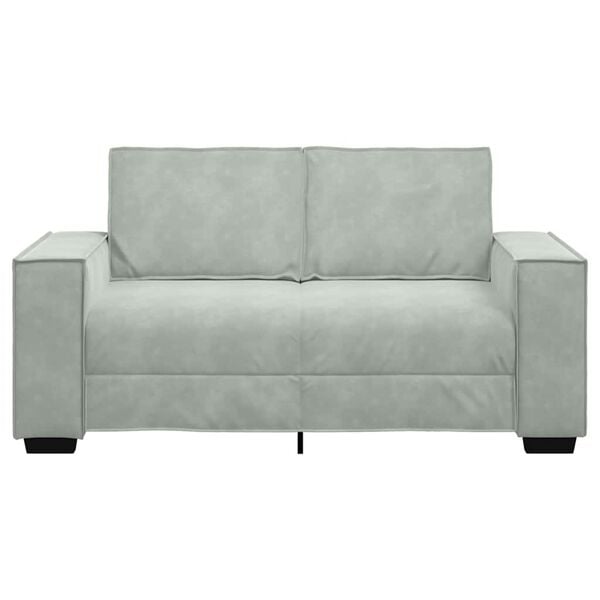 vidaXL 2-Sitzer-Sofa Hellgrau 160x78x84 cm Samt