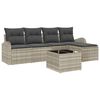 vidaXL Gartensofa-set 6 pcs Hellgrau Poly-Rattan