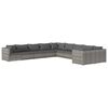 vidaXL 10-tlg. Garten-Lounge-Set mit Kissen Poly Rattan Grau