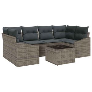 vidaXL Sofa Set 7 stk. Grau [Synthetisch]: Poly Rattan