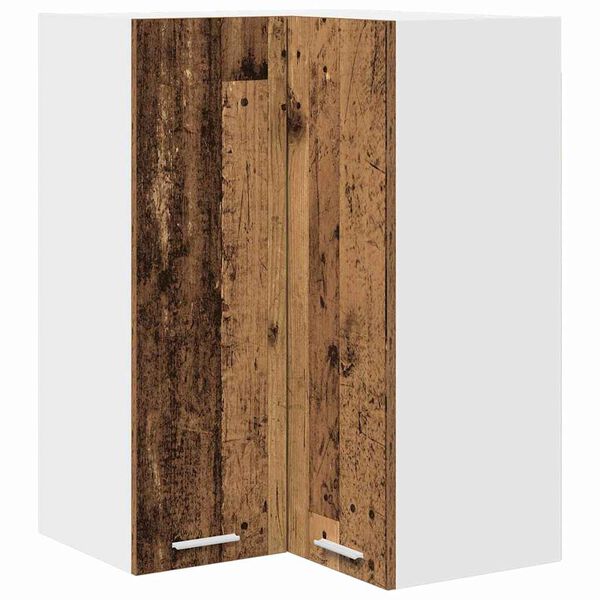 vidaXL H&auml;ngeschrank Altes Holz und Wei&szlig; 57 x 57 x 80 cm Holzwerkstoff