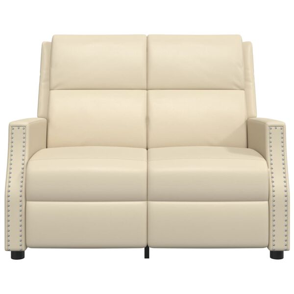 vidaXL 2-Sitzer Massagesessel Creme Kunstleder