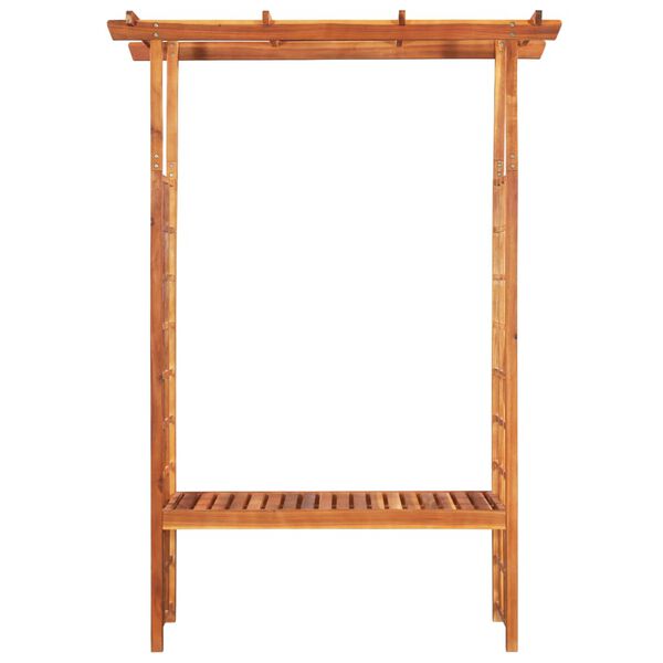 vidaXL Gartenpergola mit Bank Massiv Akazienholz 143x50x198 cm