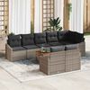 vidaXL Gartensofa-set mit Kissen 9 pcs Grau Poly-Rattan