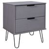 vidaXL Nachttisch Grau 45x39,5x57 cm Kiefer Massivholz