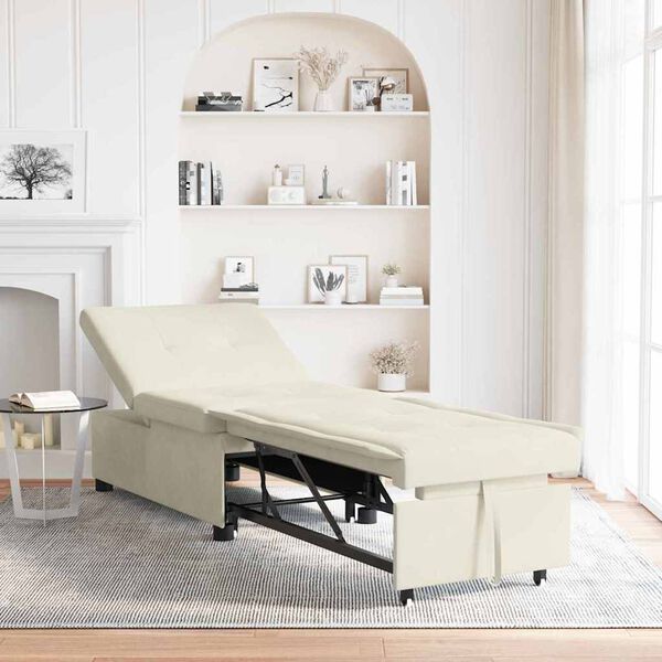 vidaXL Schlafsofa Creme 194 x 67 x 82 cm Samt