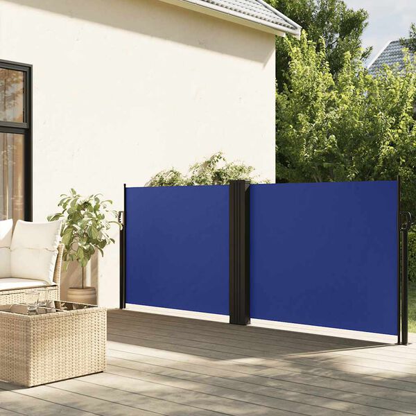 vidaXL Seitenmarkise Ausziehbar Blau 120x600 cm