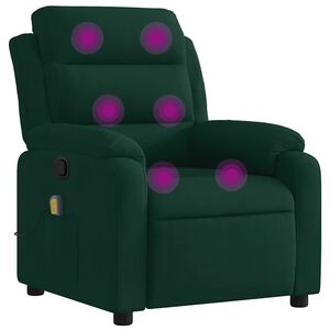 vidaXL Massage-Relaxsessel, dunkelgr&uuml;ner Samt