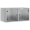 vidaXL Wandschrank mit Glast&uuml;ren Grau Sonoma 68,5x37x35 cm