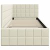 vidaXL Eckbettgestell mit Kopfteil Creme 80 cm x 200 cm Samt