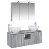 vidaXL Badezimmerschrank-Set 4 pcs Grau Sonoma Holzwerkstoff
