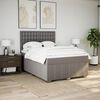 vidaXL Boxspringbett mit Matratze Taupe 160x200 cm Stoff