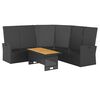 vidaXL 2-tlg. Garten-Lounge-Set mit Kissen Schwarz Poly Rattan