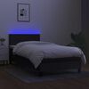 vidaXL Boxspringbett mit Matratze & LED Schwarz 90x190 cm Stoff