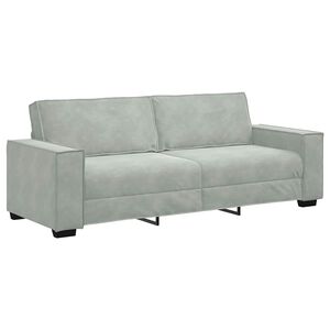 vidaXL 3-Sitzer-Sofa Hellgrau 220x78x84 cm Samt