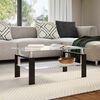 vidaXL Couchtisch Grau Transparent 95x55x40 cm Hartglas