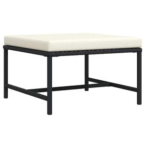 vidaXL Modular-Fu&szlig;hocker mit Kissen Schwarz Poly Rattan