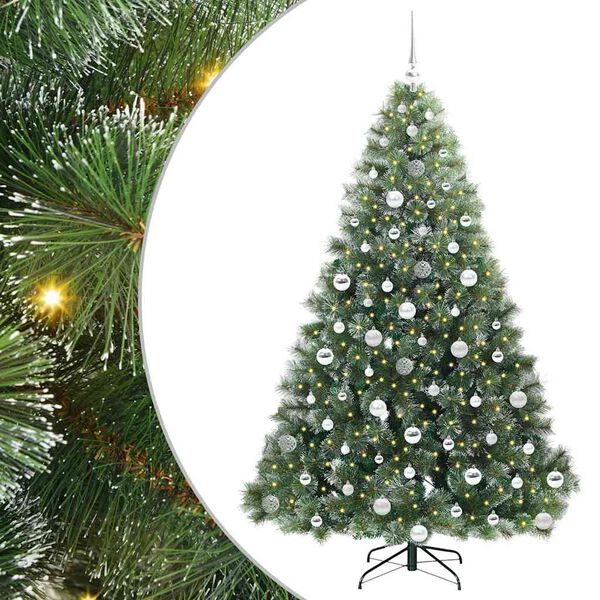 vidaXL K&uuml;nstlicher Weihnachtsbaum mit 300 LEDs Gr&uuml;n 180 cm PE und PVC